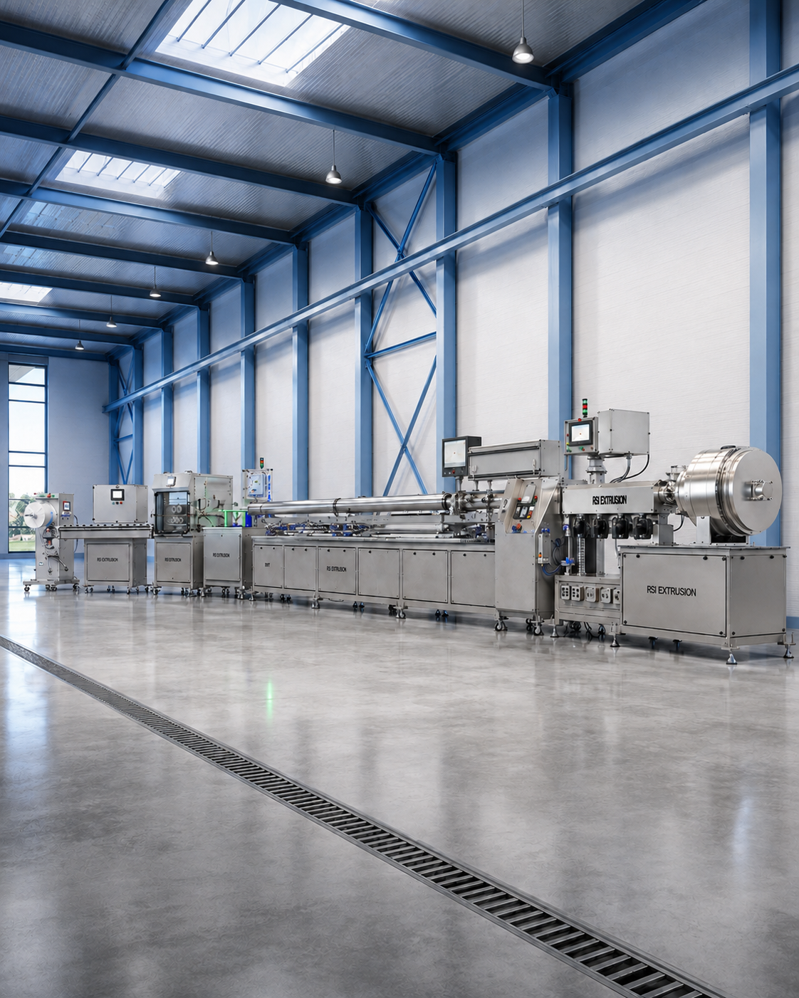 Ligne complète d’extrusion industrielle conçue pour la transformation des matières plastiques