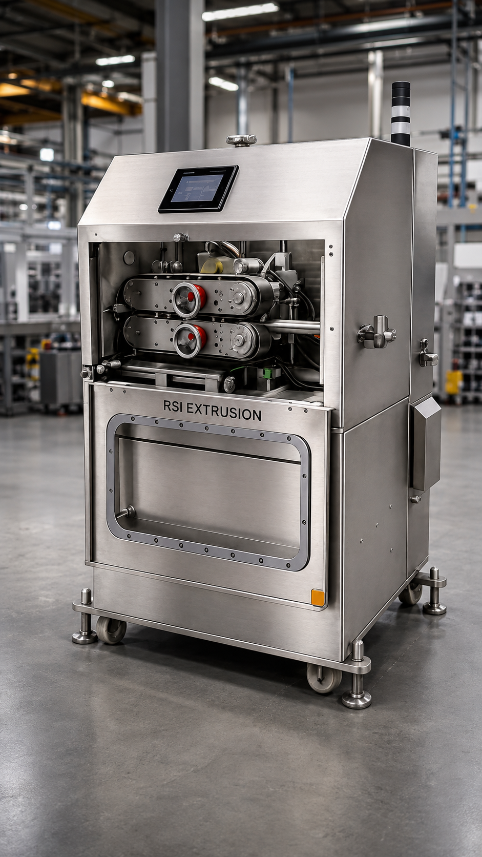 Tireur industriel pour l’entraînement régulier d’un produit en sortie de ligne d’extrusion